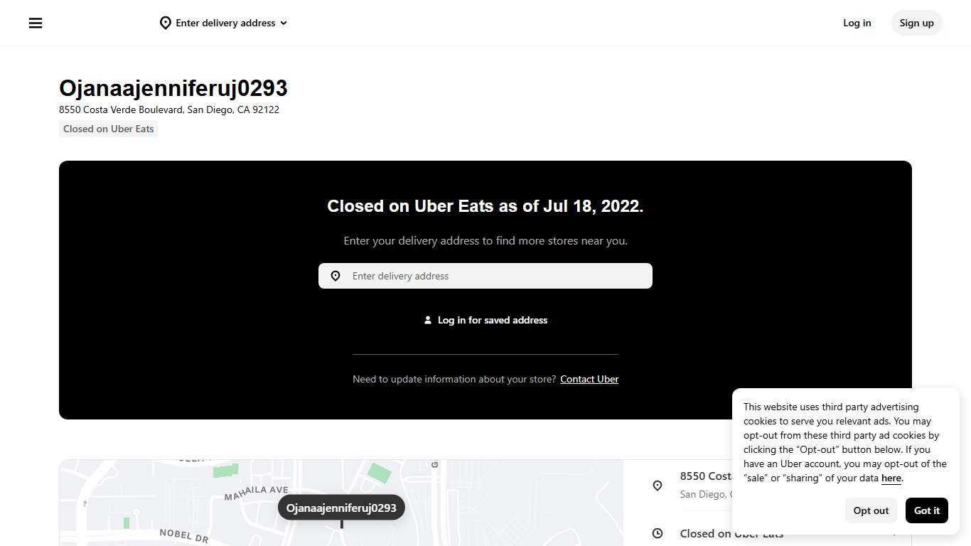 Ojanaajenniferuj0293 Menu San Diego Uber Eats